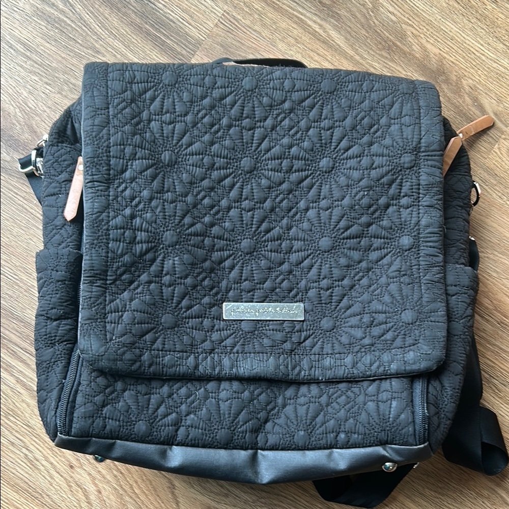 Petunia Pickle Bottom Black Quilted Baby Bag Moonless Rose
